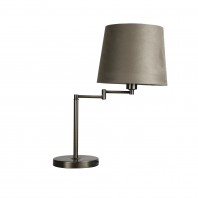 Oriel Lighting-KINGSTON Swing Arm Base in Antique Brass with Shade